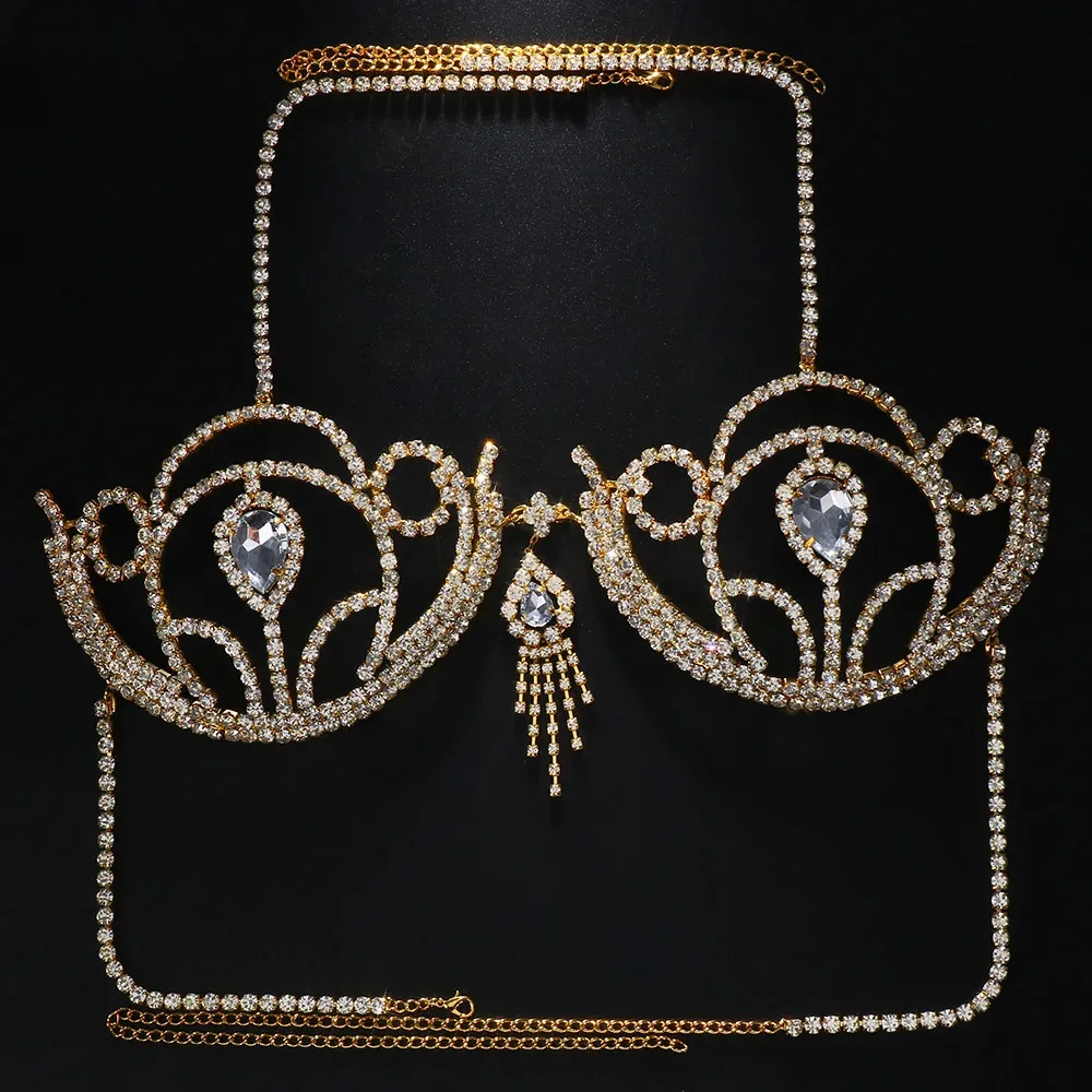Luxury Rhinestone Bikini Bra G - Body Jewelry Retainers 评论和价格