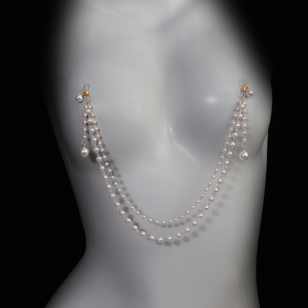 Imitation Pearl Tassel Chest C - Body Jewelry Retainers 评论和价格