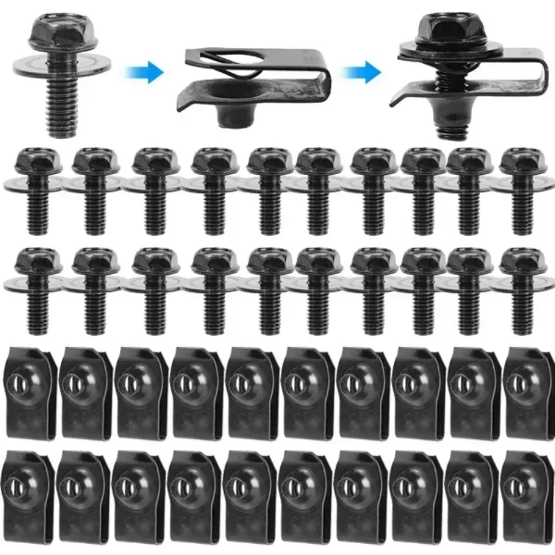 Car Body Bolts U-nut Clips Fas - Body Jewelry Retainers 评论和价格