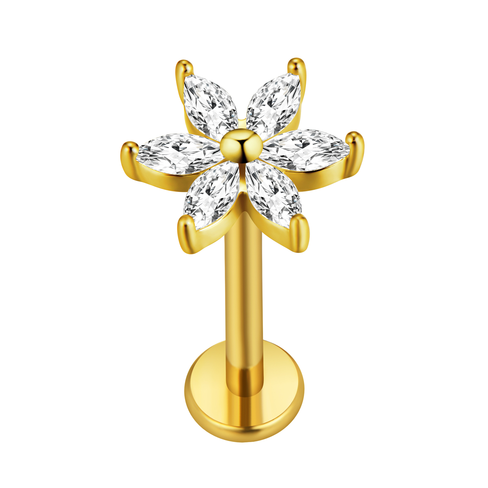 Maple Leaf Labret Piercing Sta - Body Jewelry Surgical Steel 评论和价格