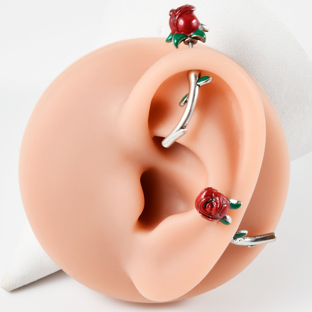 1PC Surgical Steel  Red Rose F - Body Jewelry Surgical Steel 评论和价格