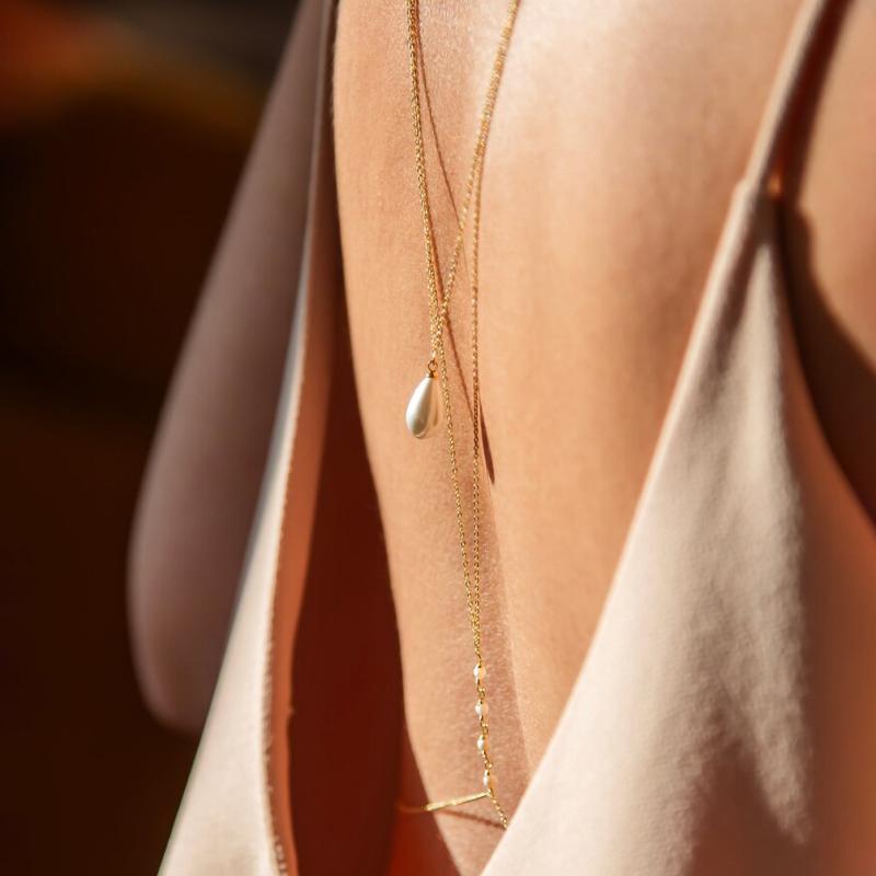 【xxx】 Multilayer Pearl Back Dr - Body Jewelry Necklace 评论和价格