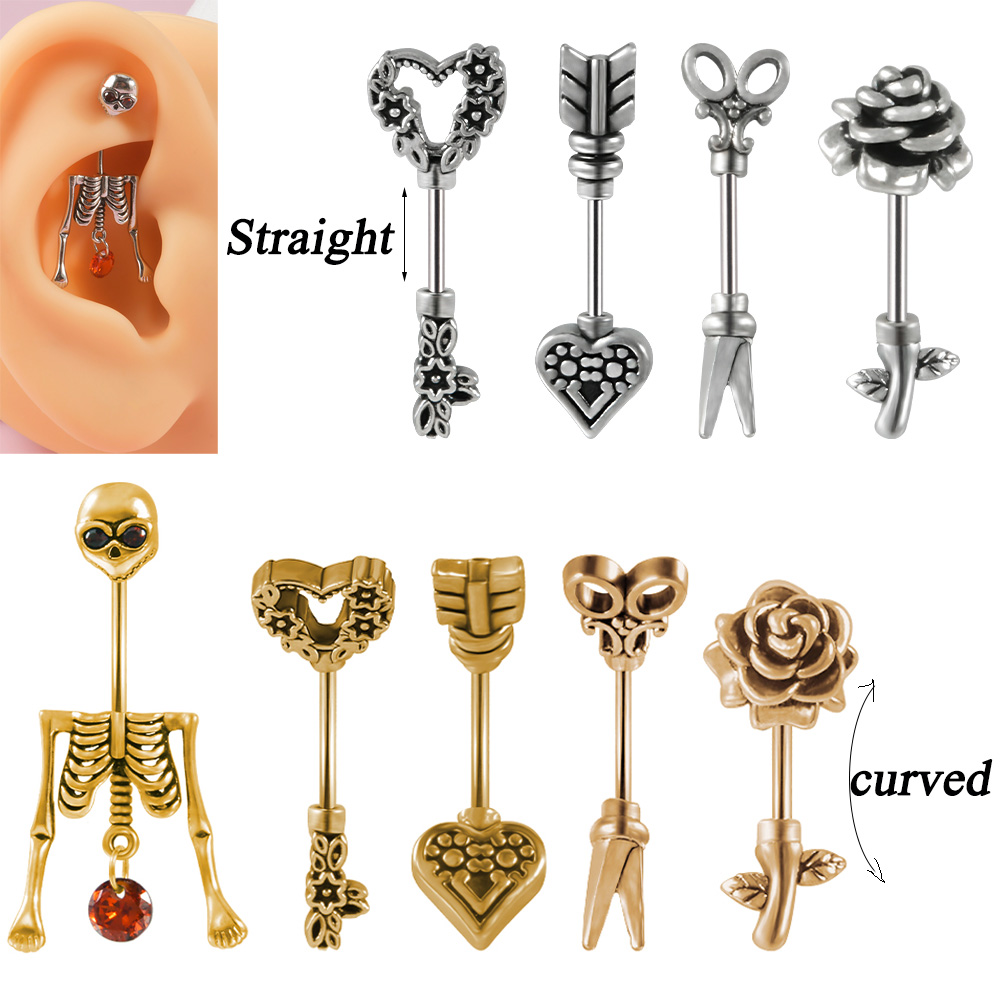 1PC Vintage Surgical Steel Ske - Body Jewelry Surgical Steel 评论和价格