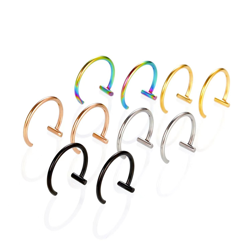 18G Surgical Steel Lip Ring Ha - Body Jewelry Surgical Steel 评论和价格
