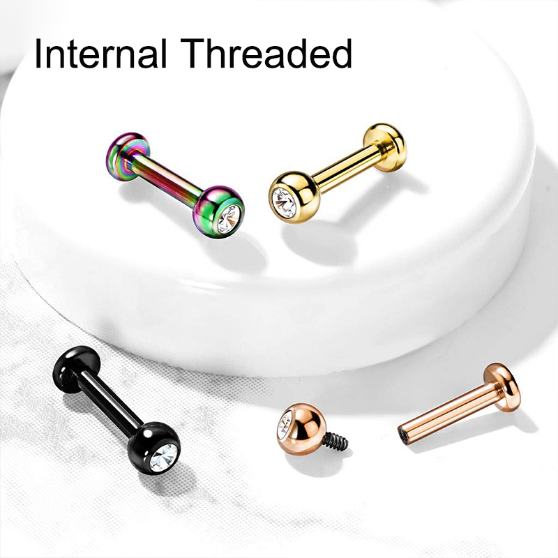 16G Surgical Steel Ball Top CZ - Body Jewelry Surgical Steel 评论和价格