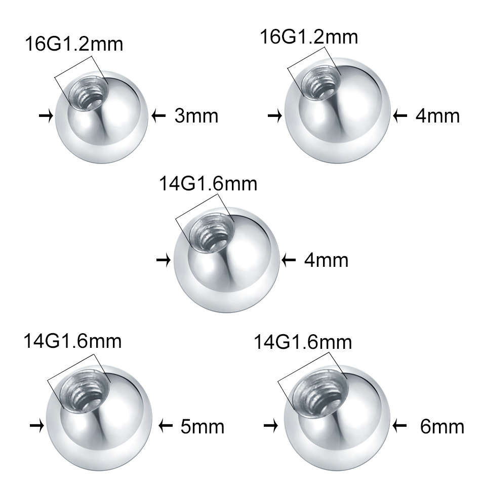 10Pcs Steel Piercing Balls CZ  - Body Jewelry Replacement Ball 评论和价格
