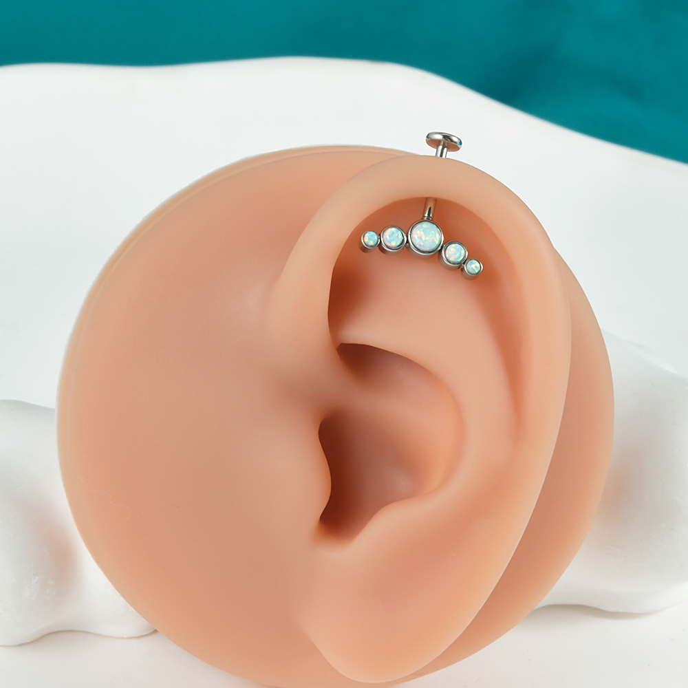 1PC Surgical Steel CZ Gem Opal - Body Jewelry Surgical Steel 评论和价格