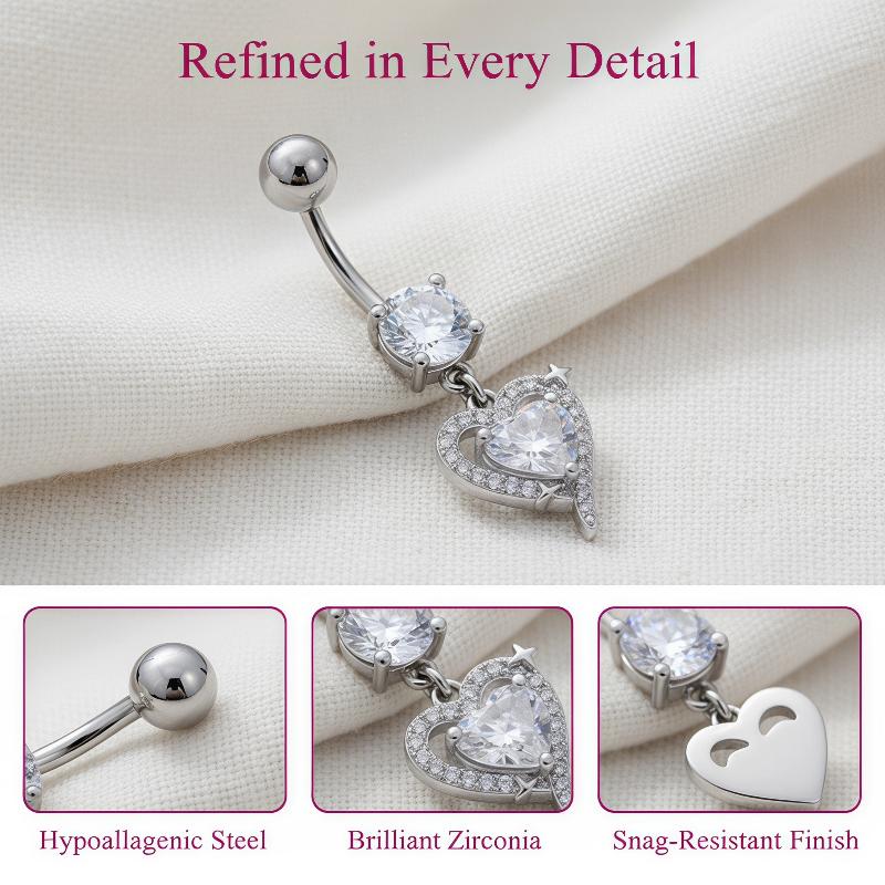 1Pcs Exquisite Dangle Belly Bu - Body Jewelry Surgical Steel 评论和价格
